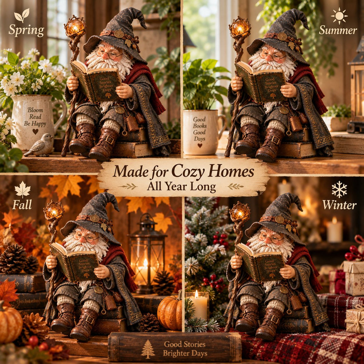 π₯ LAST DAY β 50% OFF π§ββοΈ The Wandering Scholar Gnome β Enchanted Reading Wizard Figurine πβ¨