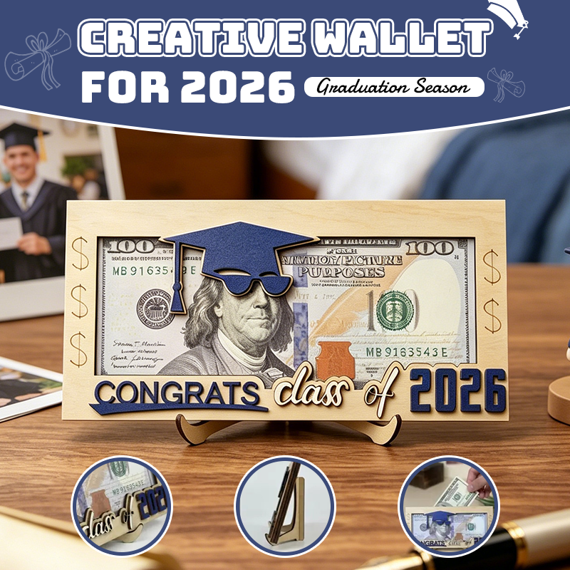 🎓Graduation 2026 Money Holder-Unique Wooden Cash Gift Box for Class of 2026