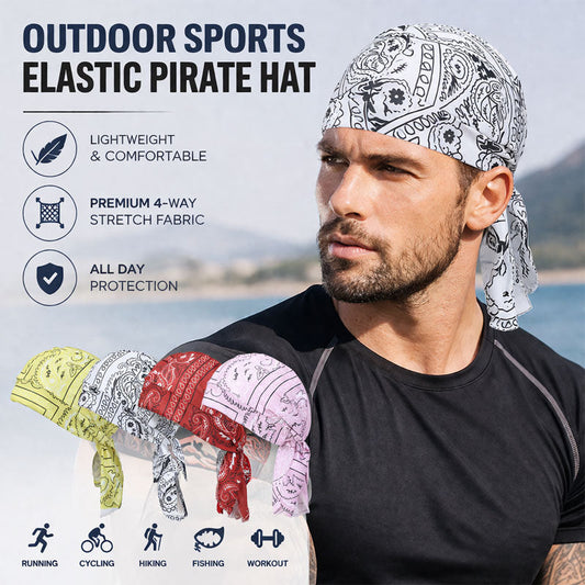 🏴‍☠️ Elastic pirate hat for outdoor sports – fits any head, survives any adventure! and free shipping⚡
