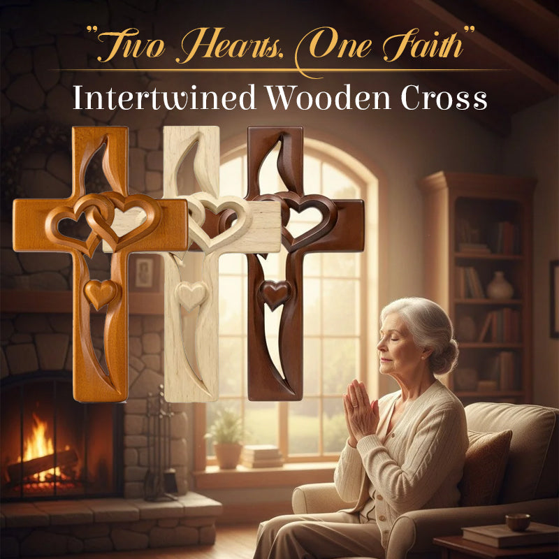 ❤️ Faith and love, woven together into beauty - Intertwined Wooden Cross✝️