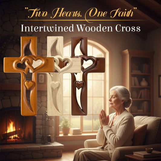 ❤️ Faith and love, woven together into beauty - Intertwined Wooden Cross✝️