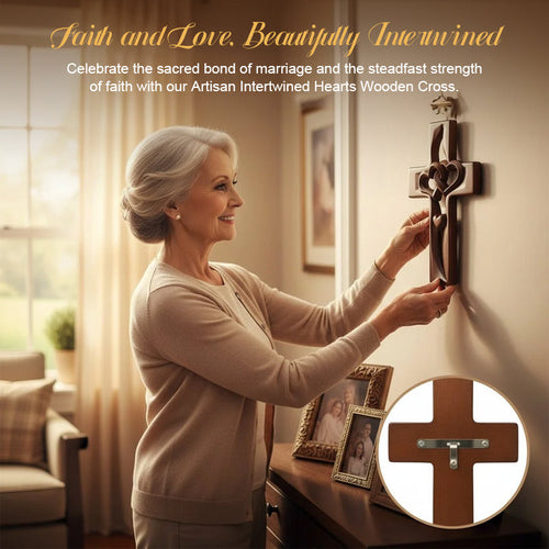 ❤️ Faith and love, woven together into beauty - Intertwined Wooden Cross✝️
