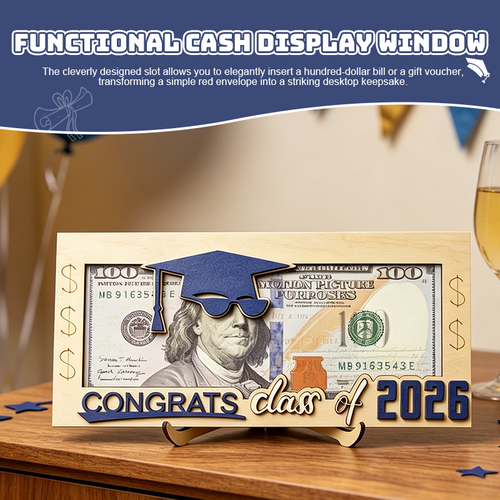 🎓Graduation 2026 Money Holder-Unique Wooden Cash Gift Box for Class of 2026