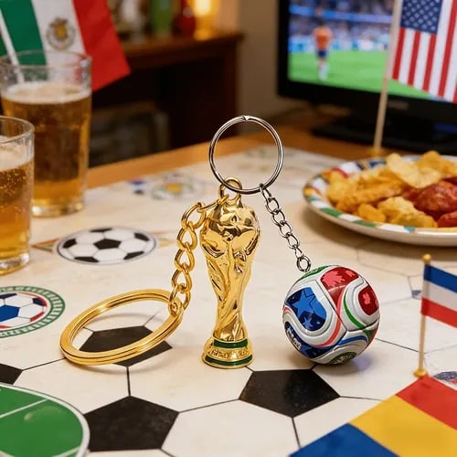 🏆 2026 World Cup Keychain: Limited Edition Trophy & Soccer Ball Fan Gift! 🇨🇦🇲🇽🇺🇸