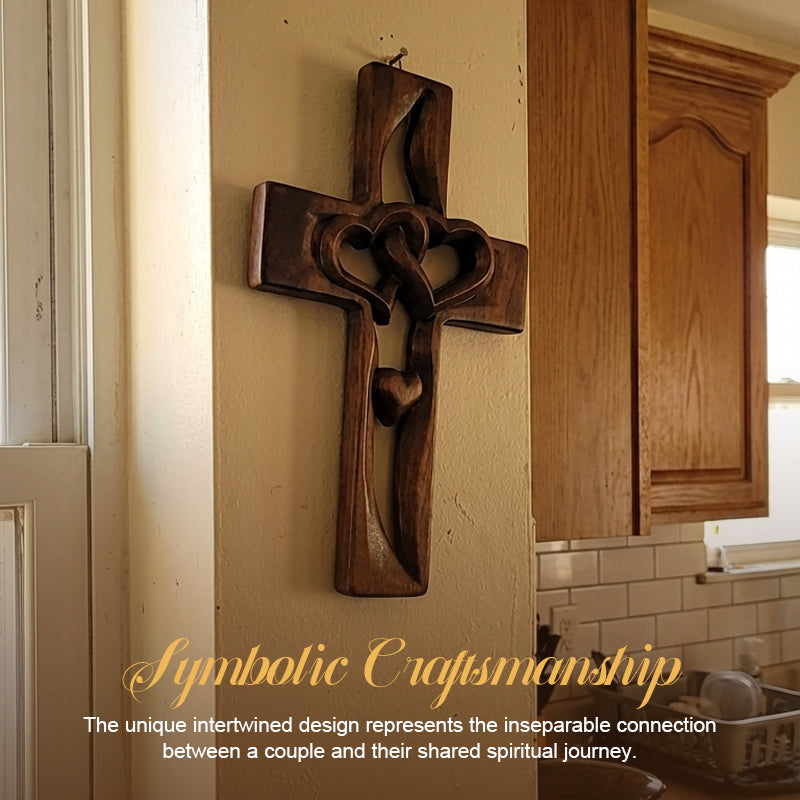 ❤️ Faith and love, woven together into beauty - Intertwined Wooden Cross✝️