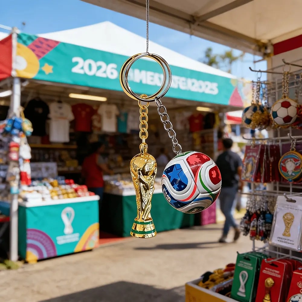 🏆 2026 World Cup Keychain: Limited Edition Trophy & Soccer Ball Fan Gift! 🇨🇦🇲🇽🇺🇸