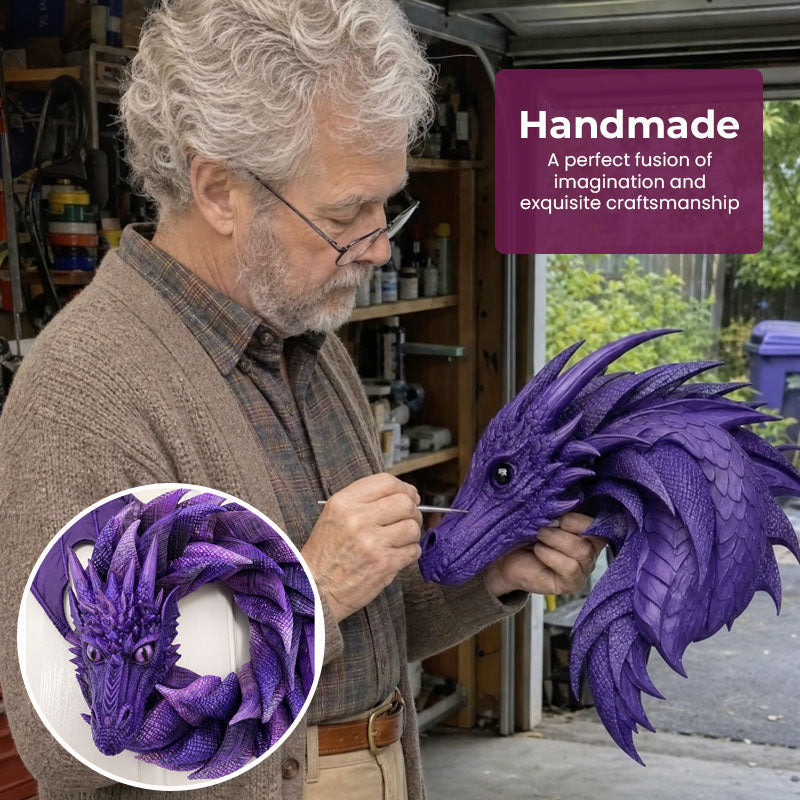🏰 Handmade Dragon Wreath: Gothic Mythical Beast Front Door Masterpiece! 🐉