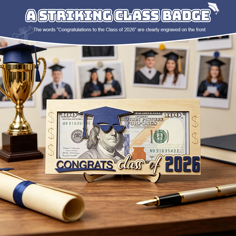 🎓Graduation 2026 Money Holder-Unique Wooden Cash Gift Box for Class of 2026