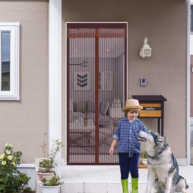 🚪 Step through, it snaps shut – magnetic screen door installs in 5 minutes! ⏱️🧲