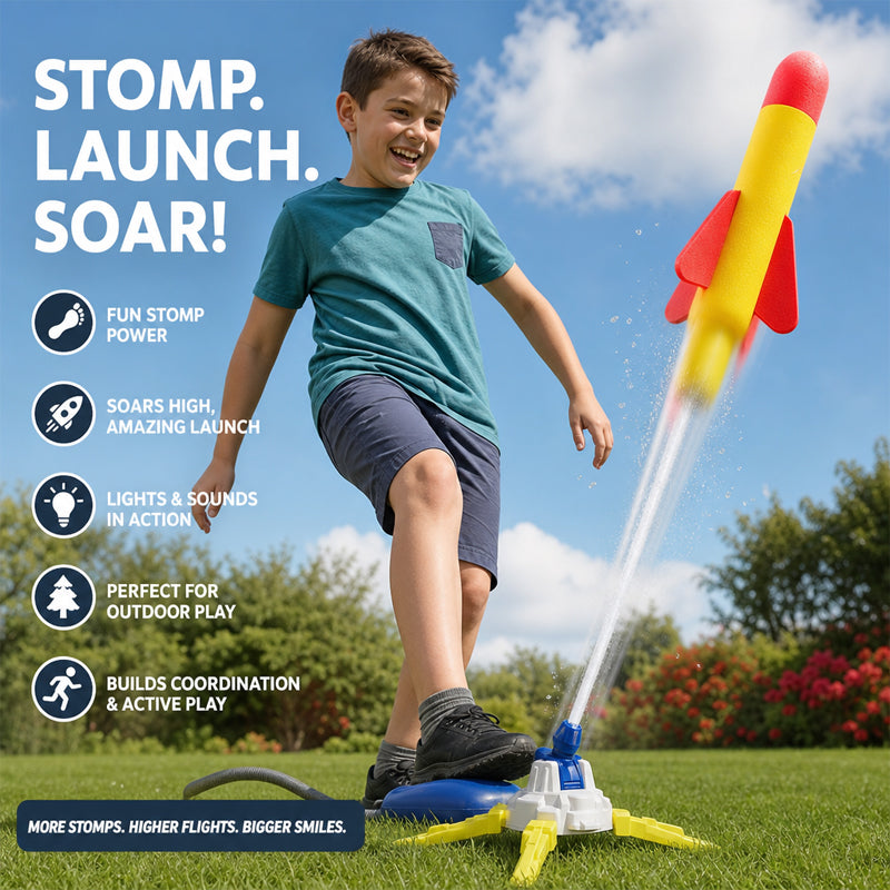 Light Up the Night Sky with Stomp-Powered Rockets! 🚀✨🌙