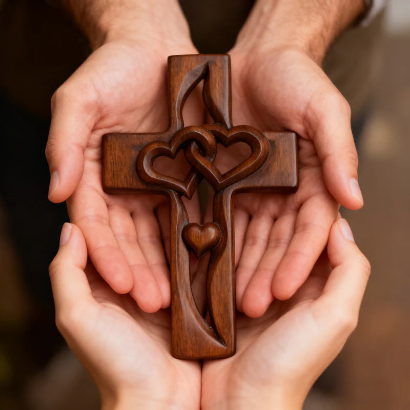 ❤️ Faith and love, woven together into beauty - Intertwined Wooden Cross✝️