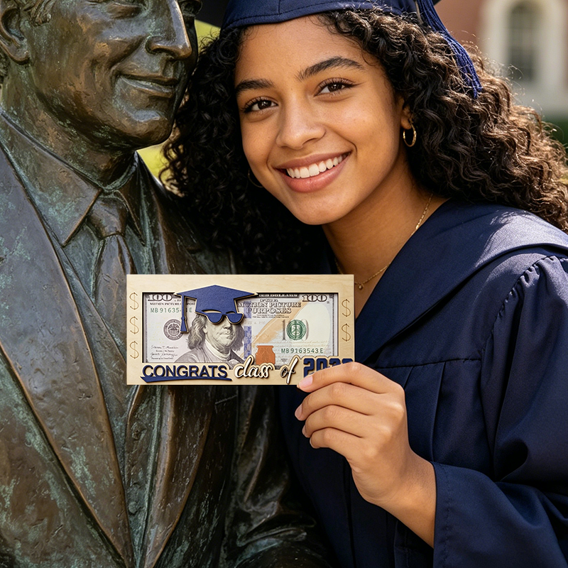 🎓Graduation 2026 Money Holder-Unique Wooden Cash Gift Box for Class of 2026