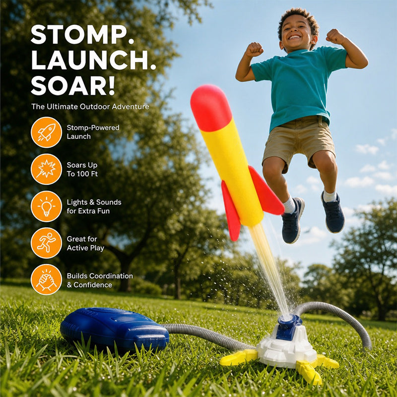 Light Up the Night Sky with Stomp-Powered Rockets! 🚀✨🌙