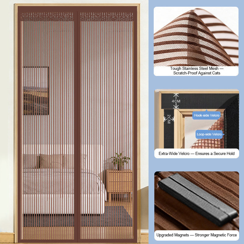 🚪 Step through, it snaps shut – magnetic screen door installs in 5 minutes! ⏱️🧲