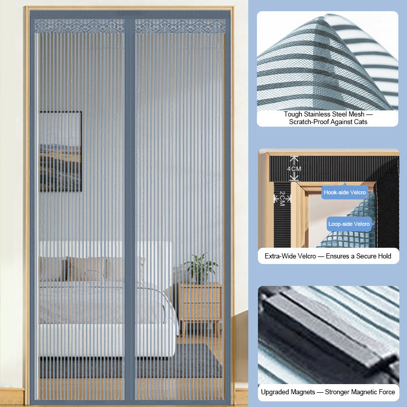 🚪 Step through, it snaps shut – magnetic screen door installs in 5 minutes! ⏱️🧲