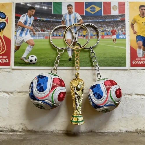🏆 2026 World Cup Keychain: Limited Edition Trophy & Soccer Ball Fan Gift! 🇨🇦🇲🇽🇺🇸